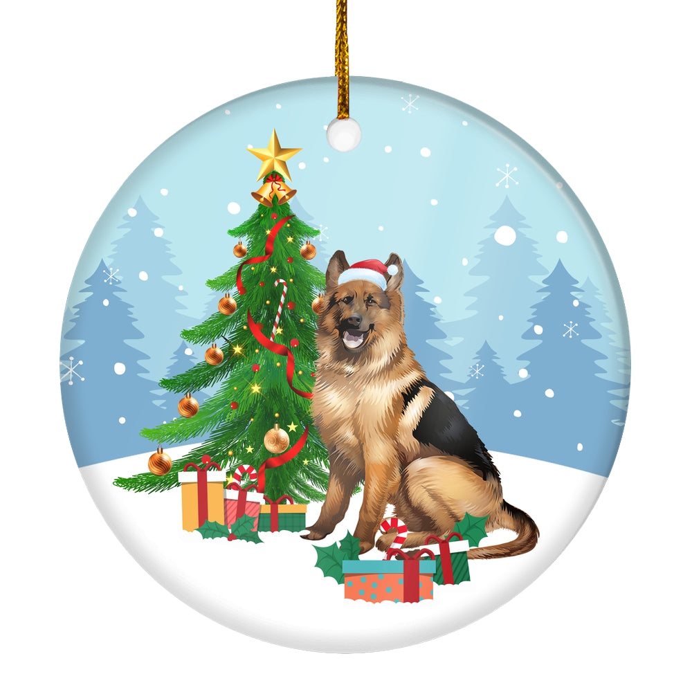 Merry Christmas Tree German Shepherd Christmas and Dogs Gift for Dog Lovers Christmas Tree Ornament | siriusteestore