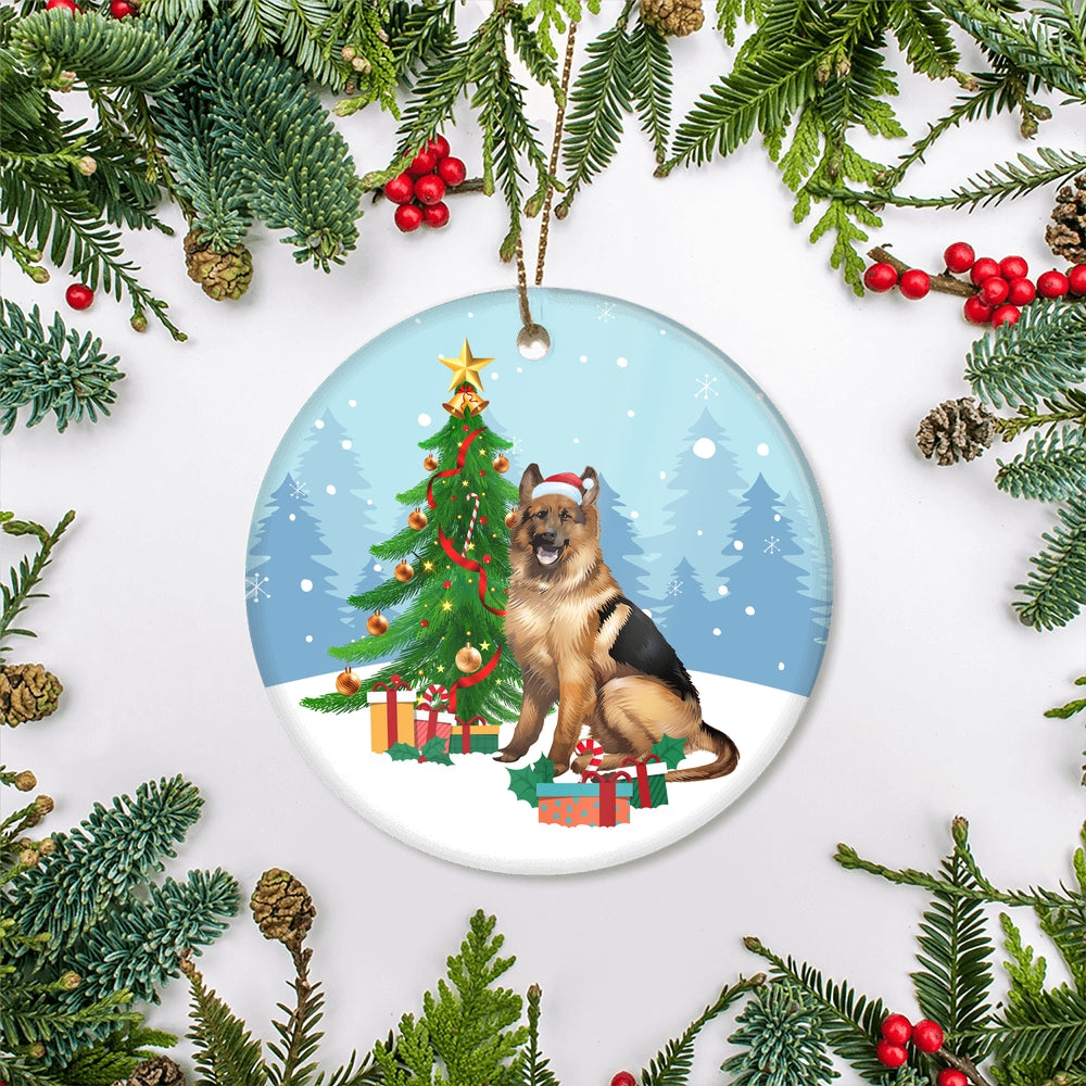 Merry Christmas Tree German Shepherd Christmas and Dogs Gift for Dog Lovers Christmas Tree Ornament | siriusteestore