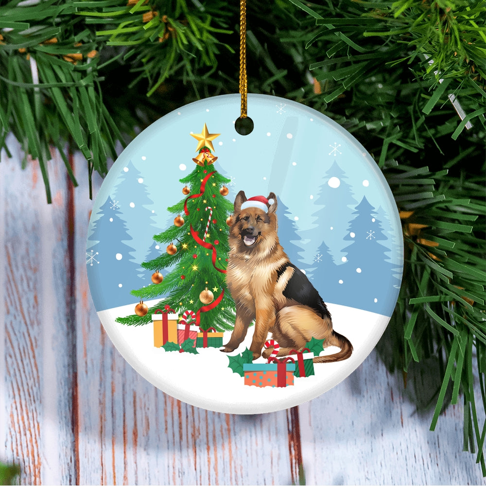 Merry Christmas Tree German Shepherd Christmas and Dogs Gift for Dog Lovers Christmas Tree Ornament | siriusteestore