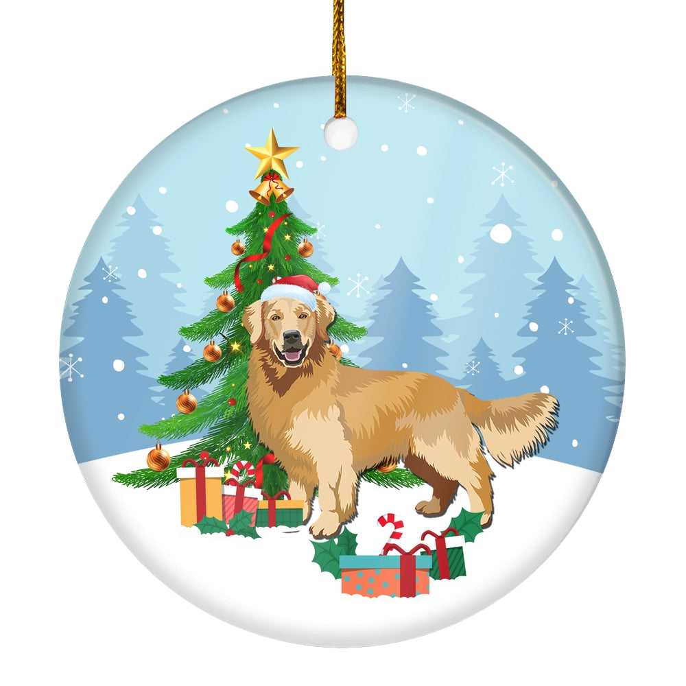 Merry Christmas Tree Golden Retriever Christmas and Dogs Gift for Dog Lovers Christmas Tree Ornament | siriusteestore