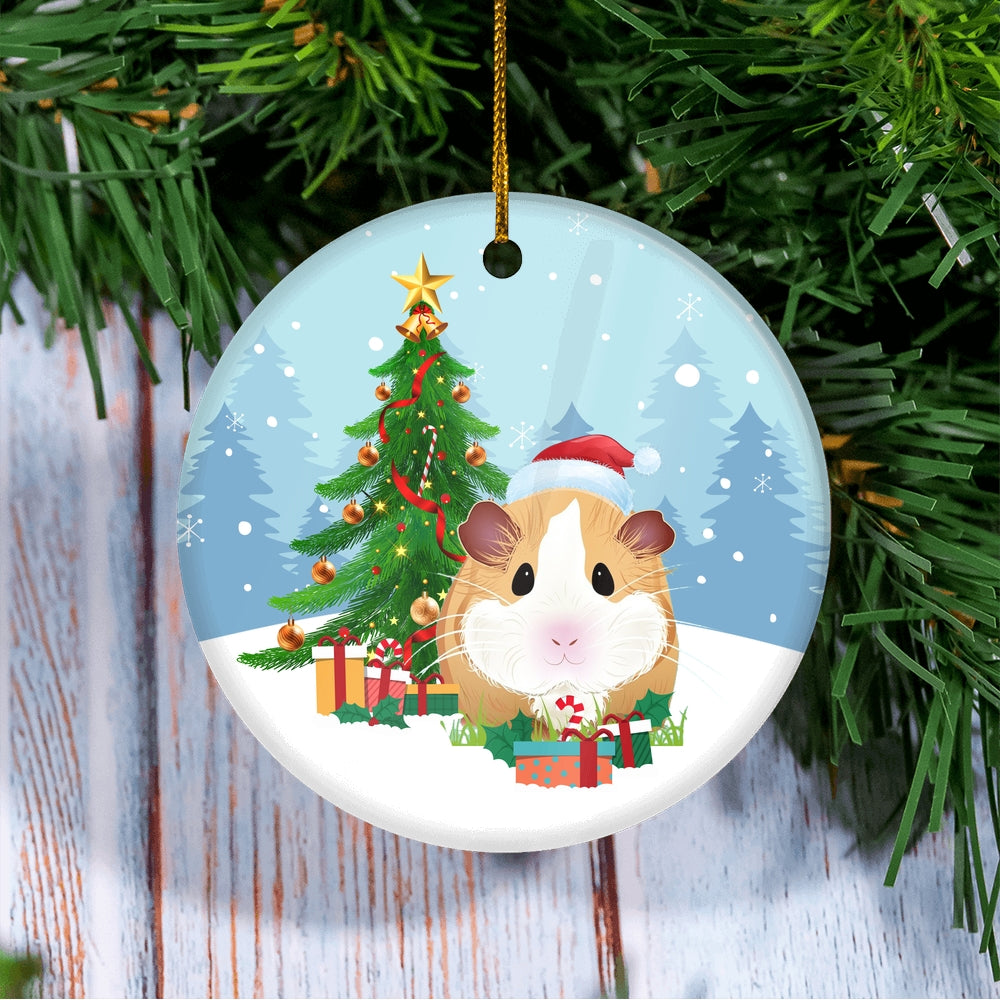 Merry Christmas Tree Guinea Pig Christmas Tree Ornament | siriusteestore