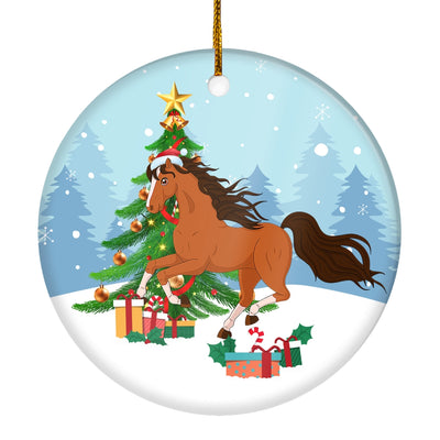 Merry Christmas Tree Horse Christmas Tree Ornament | siriusteestore