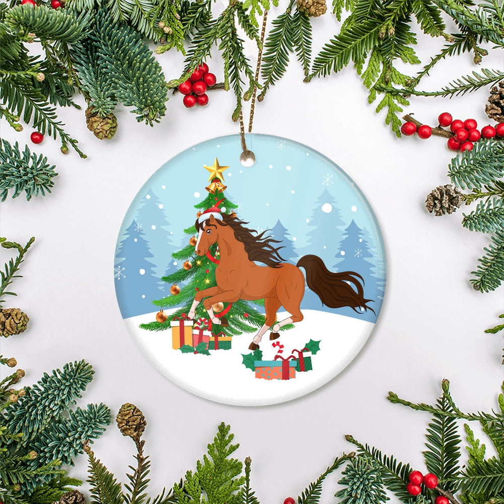 Merry Christmas Tree Horse Christmas Tree Ornament | siriusteestore