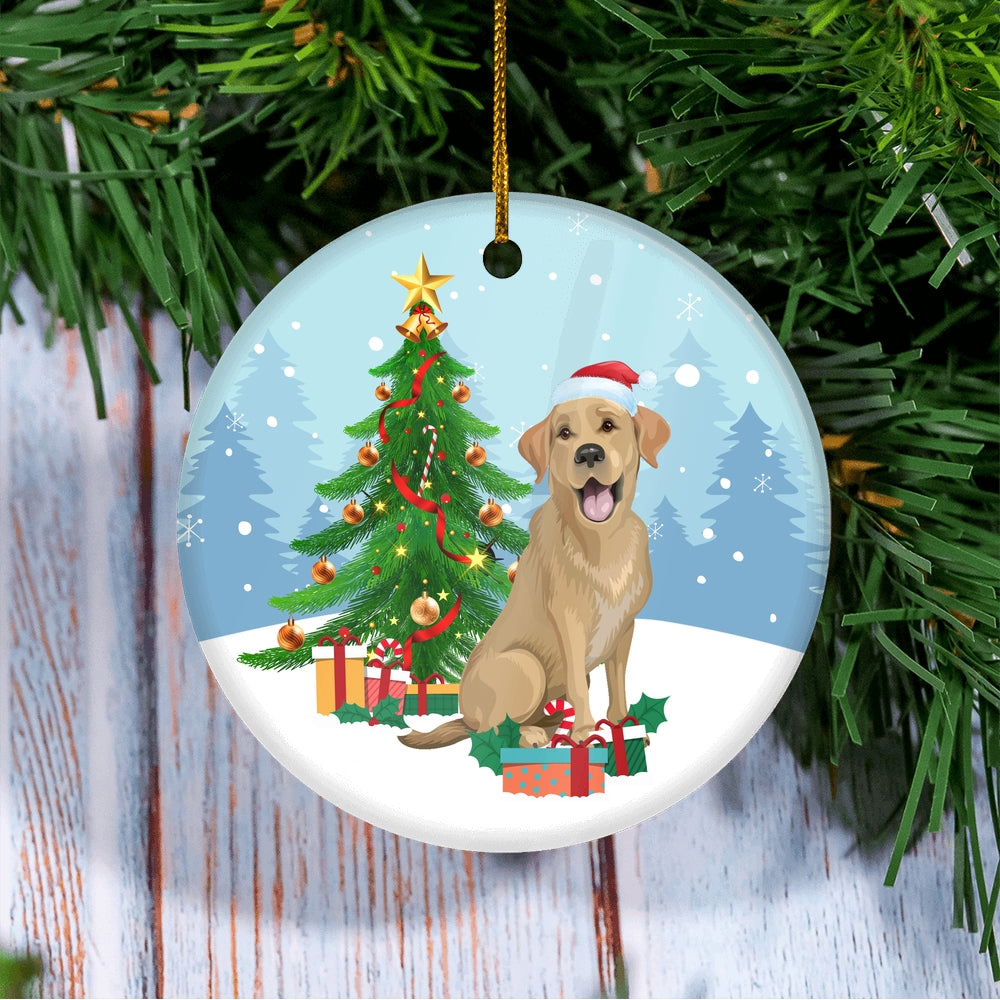 Merry Christmas Tree Labrador Christmas and Dogs Gift for Dog Lovers Christmas Tree Ornament | siriusteestore