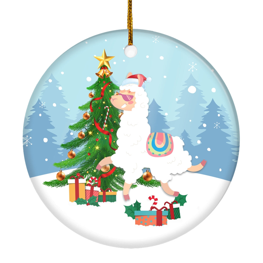 Merry Christmas Tree Llama Christmas Tree Ornament | siriusteestore