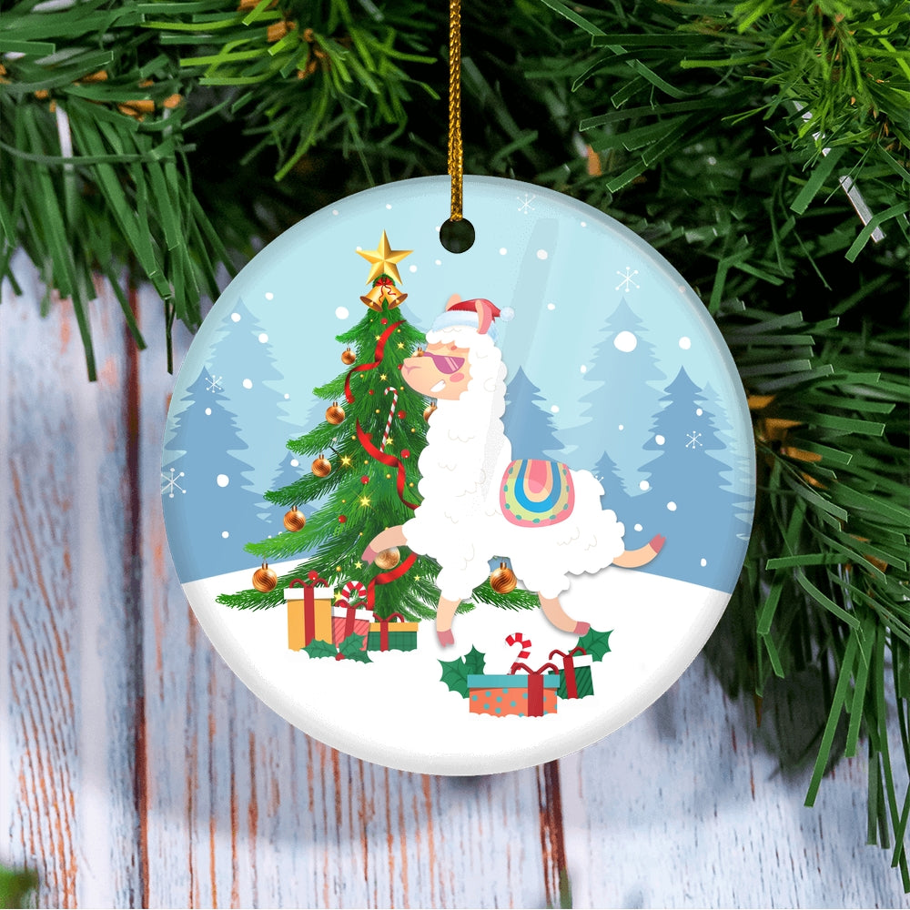 Merry Christmas Tree Llama Christmas Tree Ornament | siriusteestore