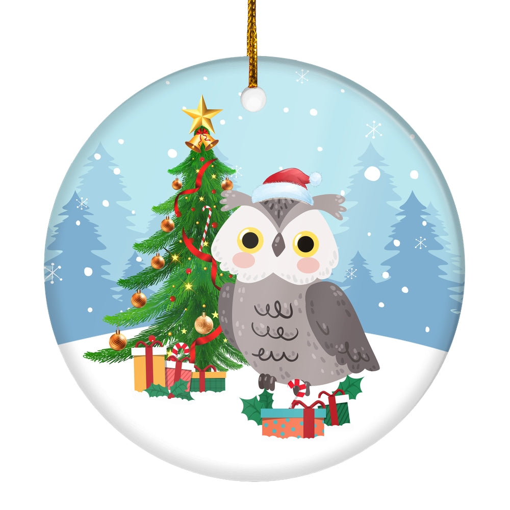Merry Christmas Tree Owl Christmas Tree Ornament | siriusteestore