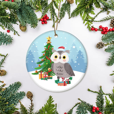 Merry Christmas Tree Owl Christmas Tree Ornament | siriusteestore
