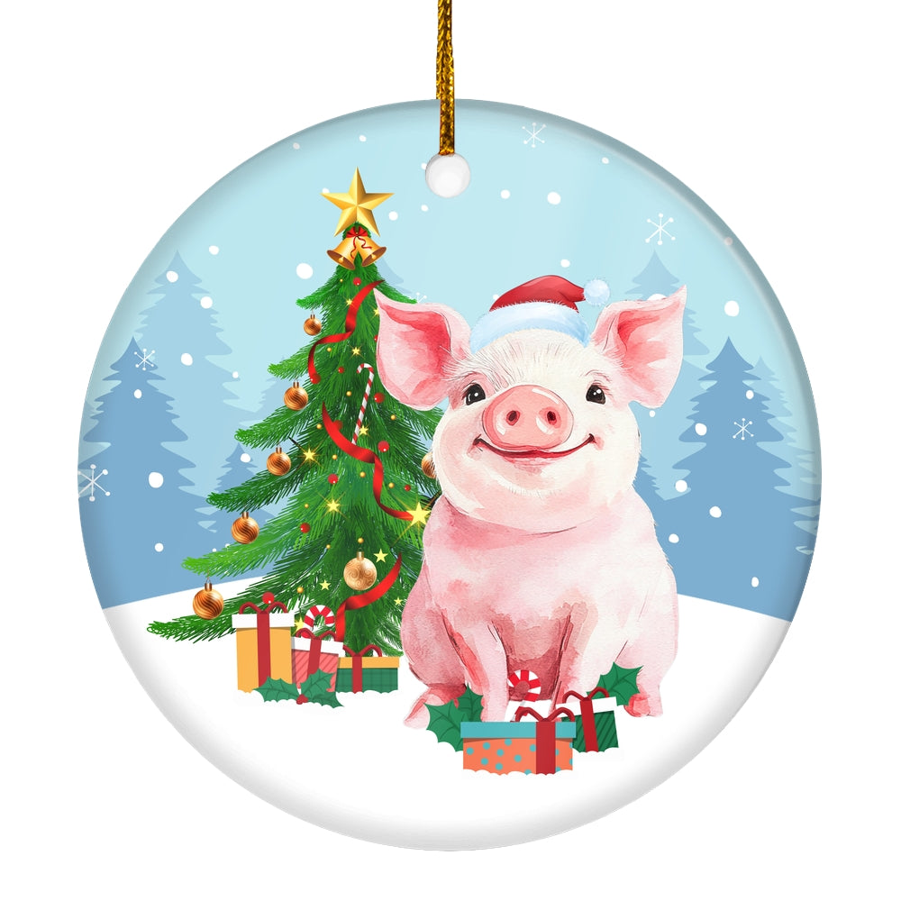 Merry Christmas Tree Pig Christmas Tree Ornament | siriusteestore