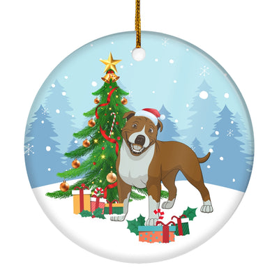 Merry Christmas Tree Pitbull Christmas and Dogs Gift for Dog Lovers Christmas Tree Ornament | siriusteestore
