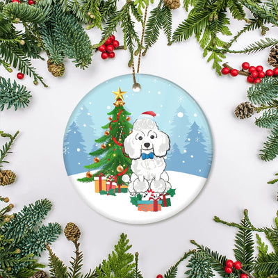 Merry Christmas Tree Poodle Christmas and Dogs Gift for Dog Lovers Christmas Tree Ornament | siriusteestore