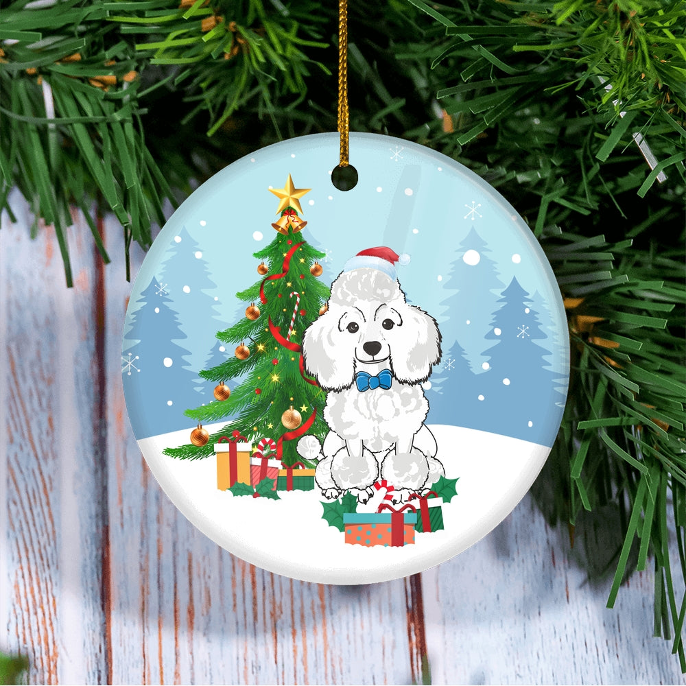 Merry Christmas Tree Poodle Christmas and Dogs Gift for Dog Lovers Christmas Tree Ornament | siriusteestore