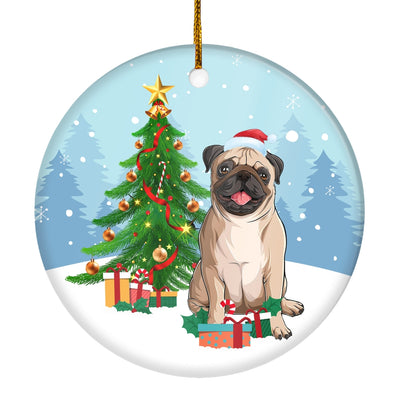 Merry Christmas Tree Pug Christmas and Dogs Gift for Dog Lovers Christmas Tree Ornament | siriusteestore