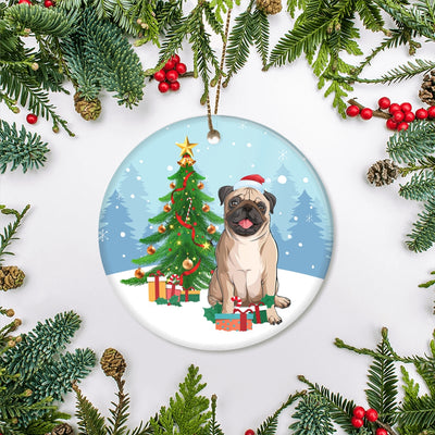 Merry Christmas Tree Pug Christmas and Dogs Gift for Dog Lovers Christmas Tree Ornament | siriusteestore