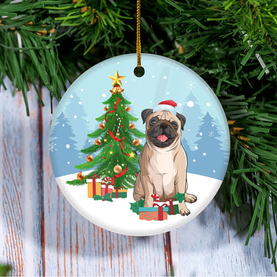 Merry Christmas Tree Pug Christmas and Dogs Gift for Dog Lovers Christmas Tree Ornament | siriusteestore