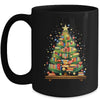 Merry Christmas Tree Reading Books Lover Librarian Nerd Mug | siriusteestore
