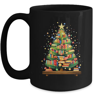 Merry Christmas Tree Reading Books Lover Librarian Nerd Mug | siriusteestore