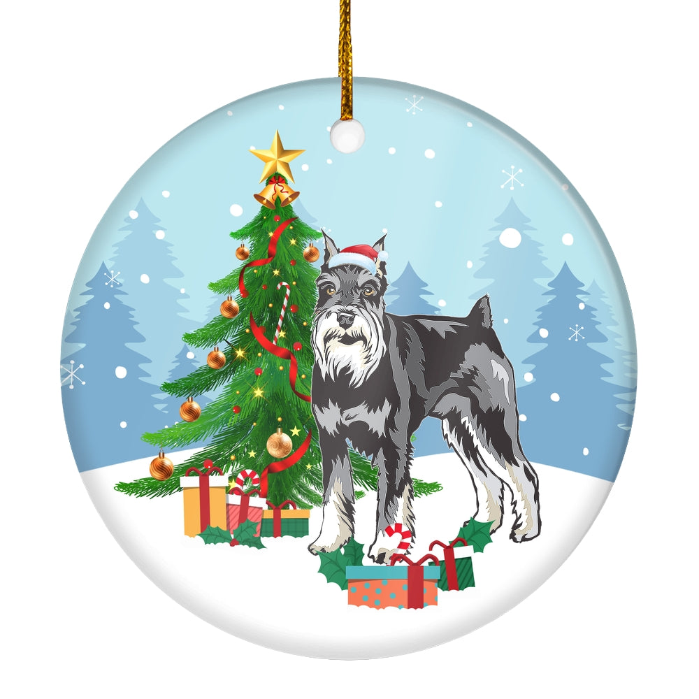 Merry Christmas Tree Schnauzer Christmas and Dogs Gift for Dog Lovers Christmas Tree Ornament | siriusteestore