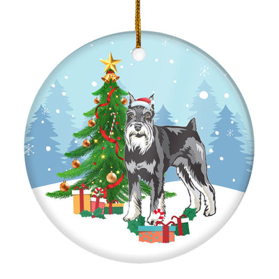 Merry Christmas Tree Schnauzer Christmas and Dogs Gift for Dog Lovers Christmas Tree Ornament | siriusteestore