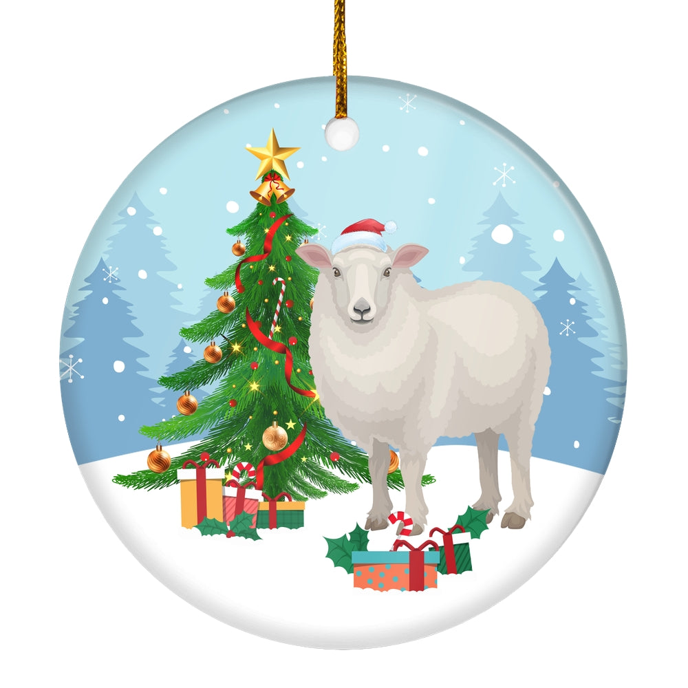 Merry Christmas Tree Sheep Christmas Tree Ornament | siriusteestore