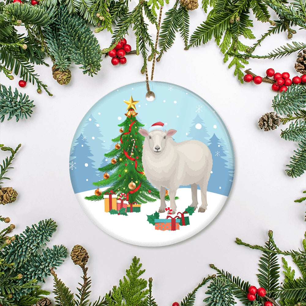 Merry Christmas Tree Sheep Christmas Tree Ornament | siriusteestore