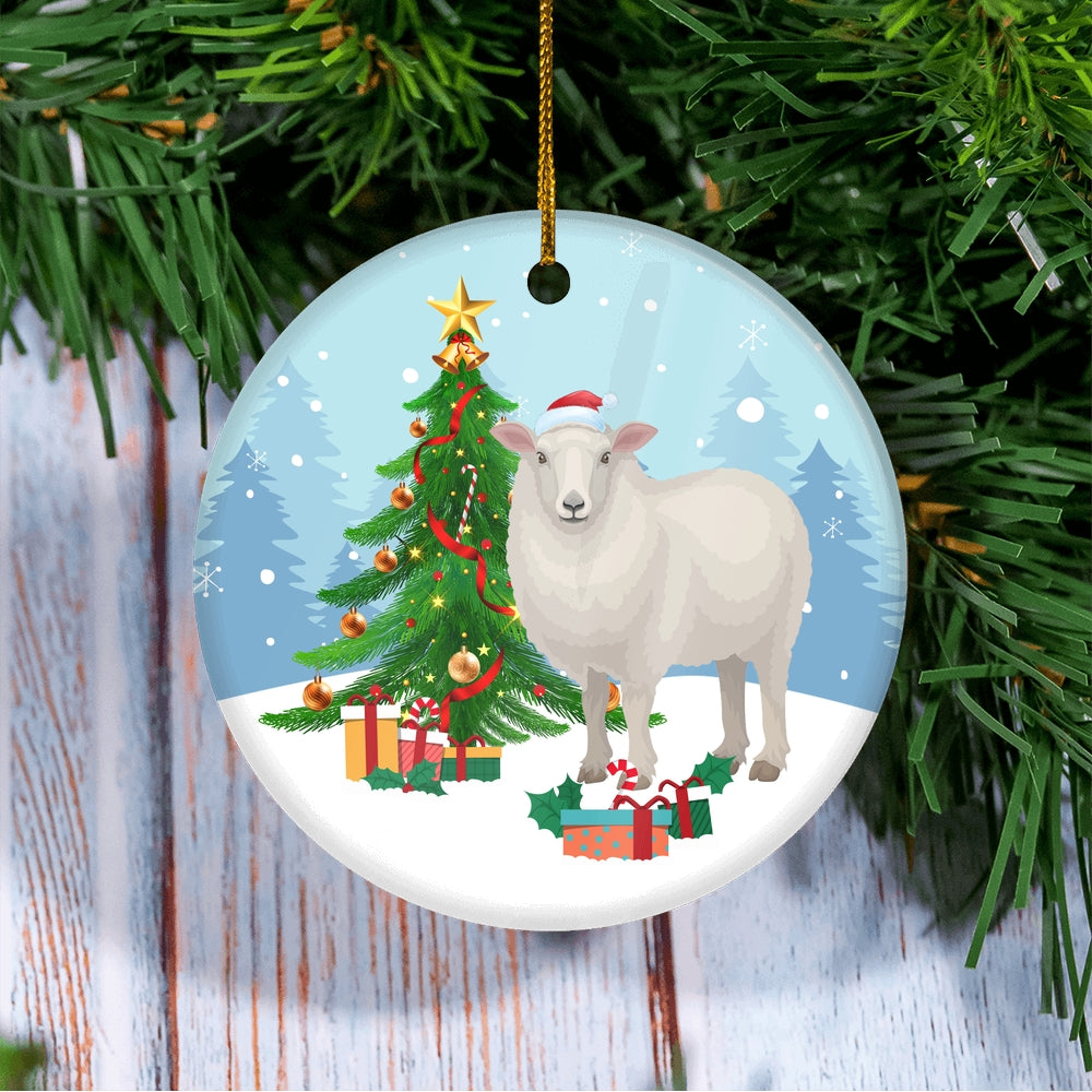 Merry Christmas Tree Sheep Christmas Tree Ornament | siriusteestore