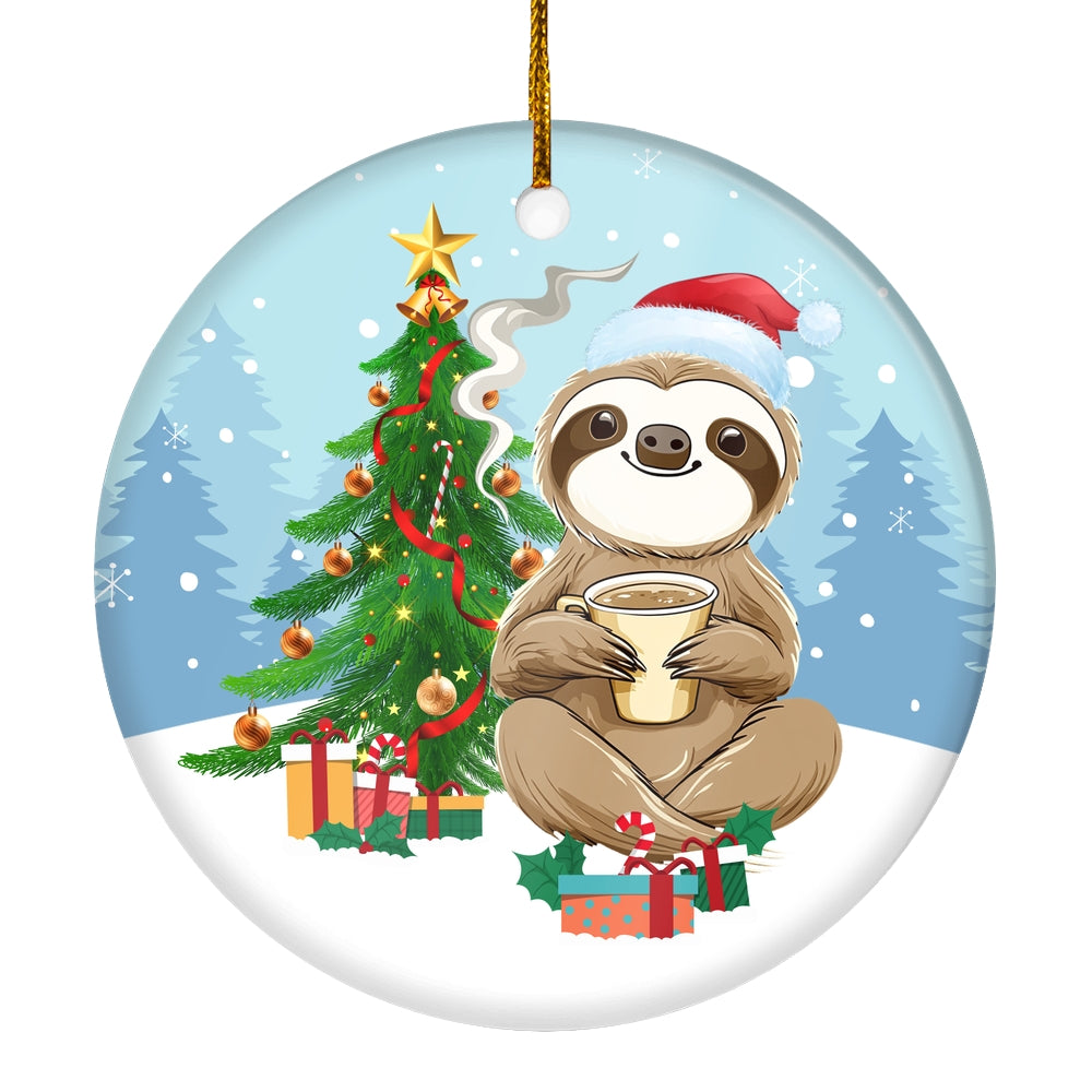 Merry Christmas Tree Sloth Christmas Tree Ornament | siriusteestore