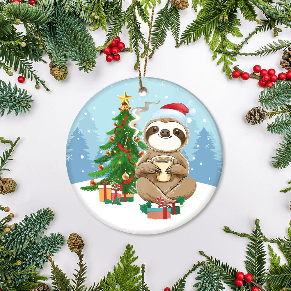 Merry Christmas Tree Sloth Christmas Tree Ornament | siriusteestore