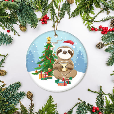 Merry Christmas Tree Sloth Christmas Tree Ornament | siriusteestore