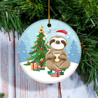 Merry Christmas Tree Sloth Christmas Tree Ornament | siriusteestore