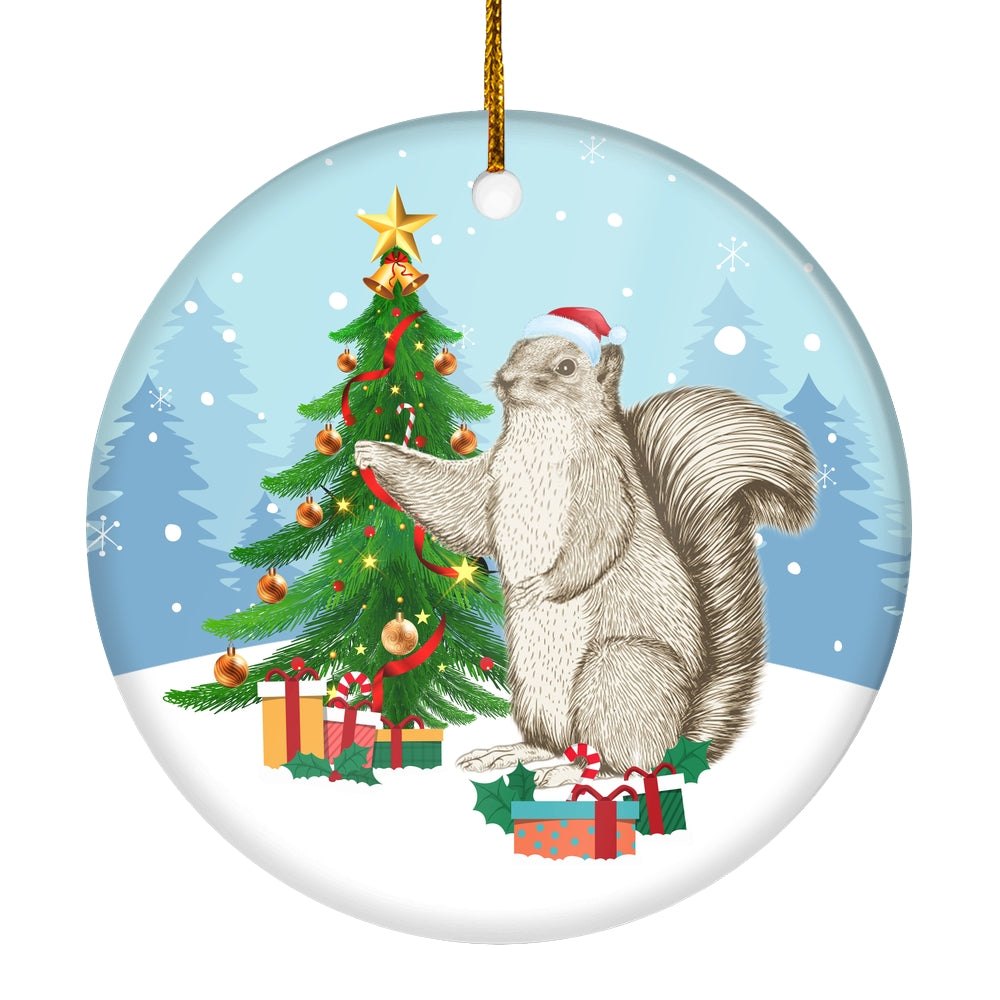 Merry Christmas Tree Squirrel Christmas Tree Ornament | siriusteestore