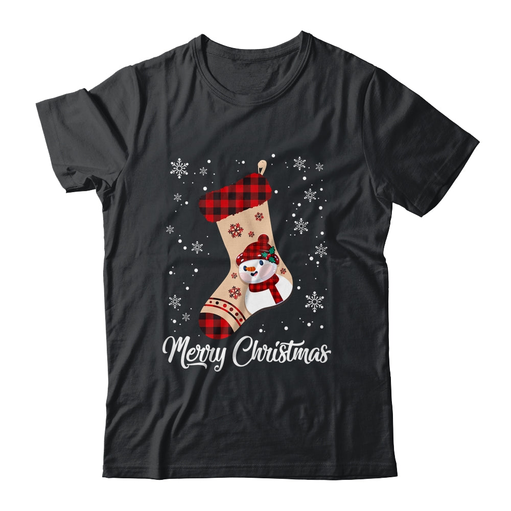 Merry Christmas Women Men Kids Funny Xmas Stocking Red Plaid Shirt & Sweatshirt | siriusteestore