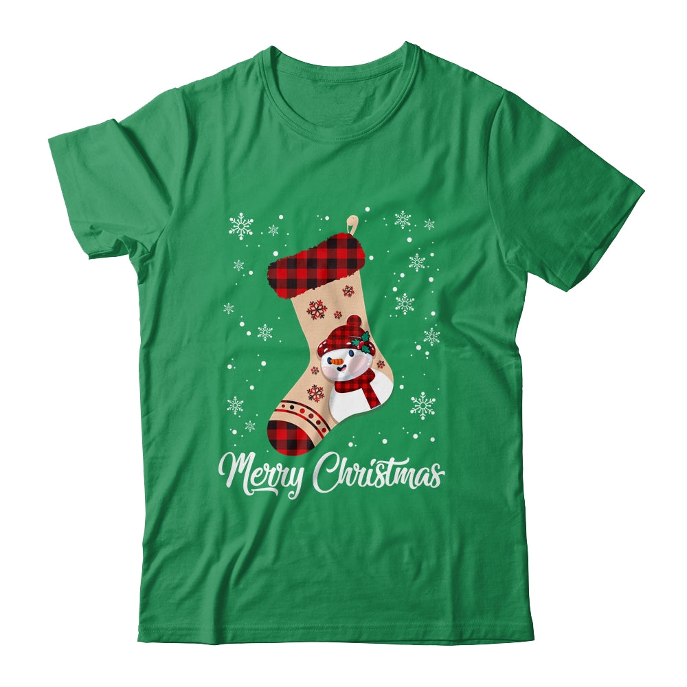Merry Christmas Women Men Kids Funny Xmas Stocking Red Plaid Shirt & Sweatshirt | siriusteestore