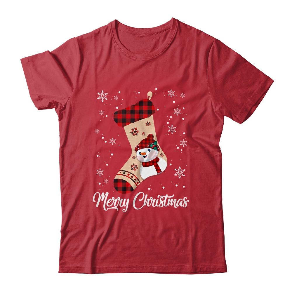 Merry Christmas Women Men Kids Funny Xmas Stocking Red Plaid Shirt & Sweatshirt | siriusteestore