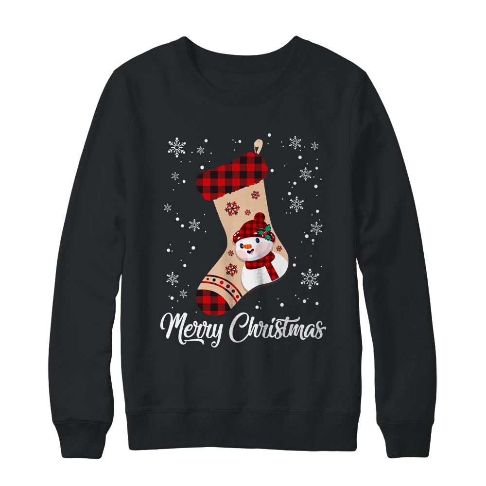 Merry Christmas Women Men Kids Funny Xmas Stocking Red Plaid Shirt & Sweatshirt | siriusteestore