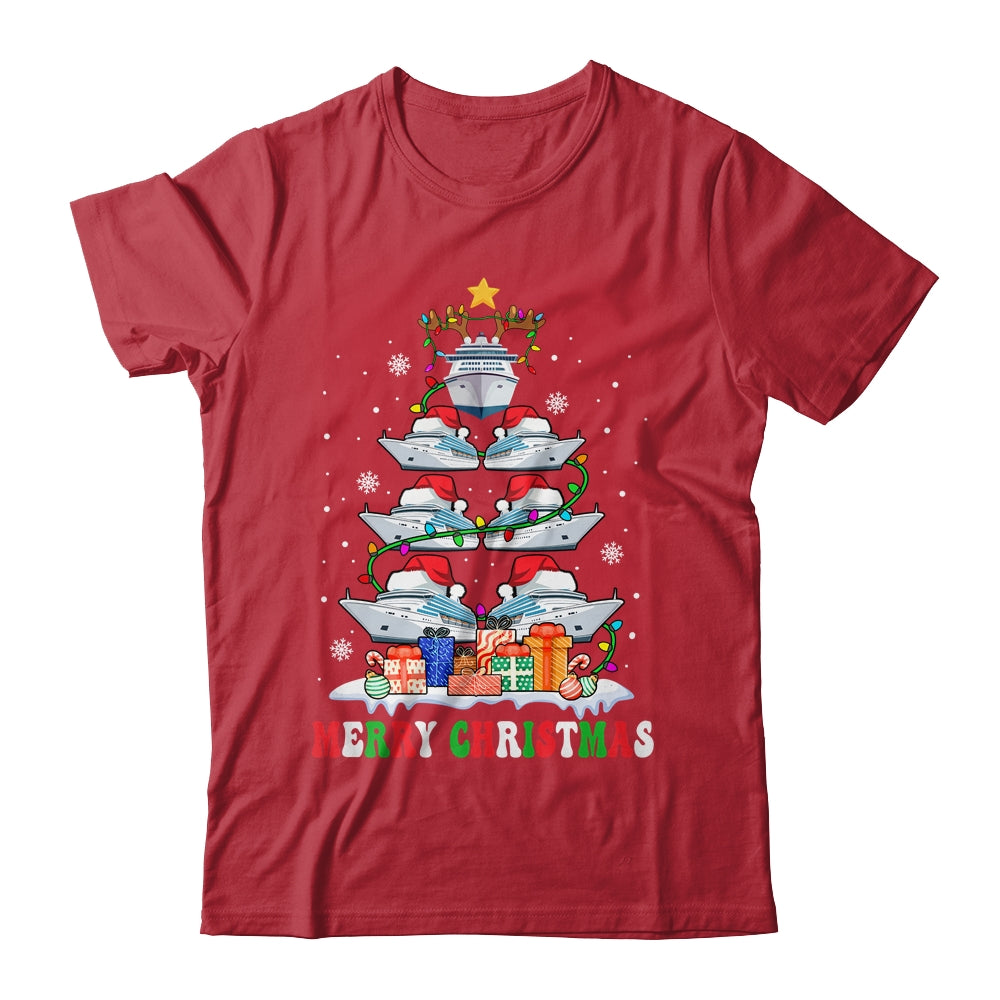 Merry Christmas Xmas Tree Reindeer Santa Cruise Ships Xmas Shirt & Sweatshirt | siriusteestore
