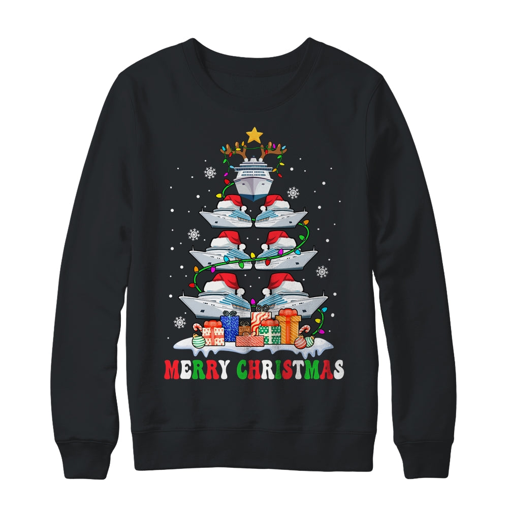 Merry Christmas Xmas Tree Reindeer Santa Cruise Ships Xmas Shirt & Sweatshirt | siriusteestore