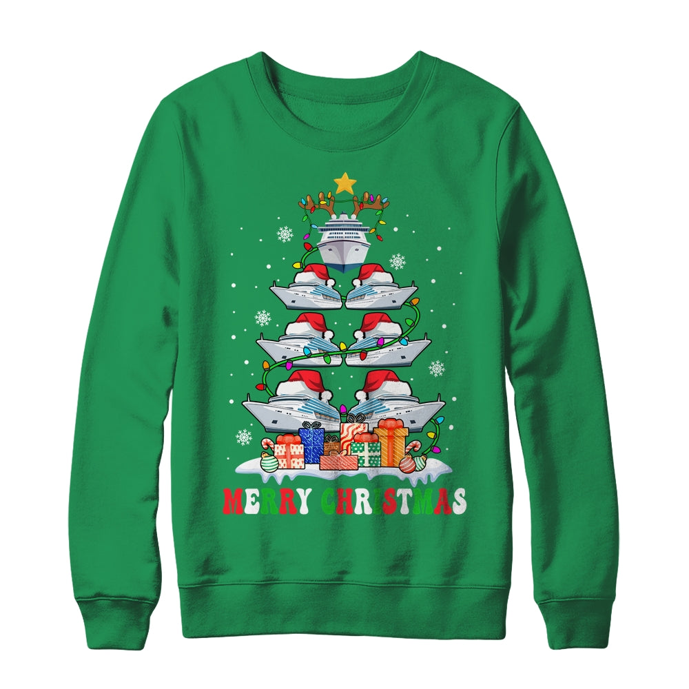 Merry Christmas Xmas Tree Reindeer Santa Cruise Ships Xmas Shirt & Sweatshirt | siriusteestore