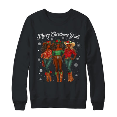 Merry Christmas Y'all Black Cowgirls African Christmas Xmas Shirt & Sweatshirt | siriusteestore