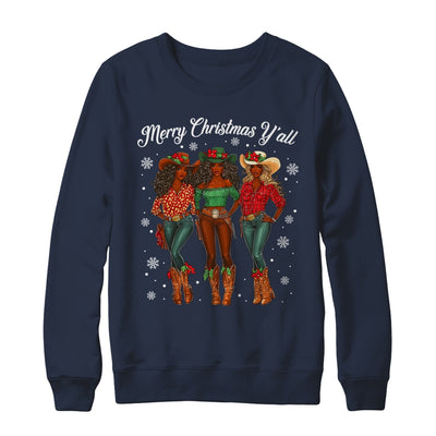 Merry Christmas Y'all Black Cowgirls African Christmas Xmas Shirt & Sweatshirt | siriusteestore