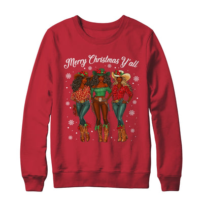 Merry Christmas Y'all Black Cowgirls African Christmas Xmas Shirt & Sweatshirt | siriusteestore