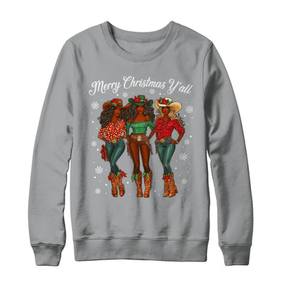 Merry Christmas Y'all Black Cowgirls African Christmas Xmas Shirt & Sweatshirt | siriusteestore