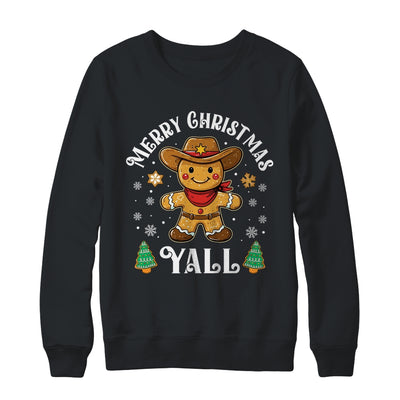 Merry Christmas Yall Gingerbread Cowboy Howdy Western Xmas Shirt & Sweatshirt | siriusteestore
