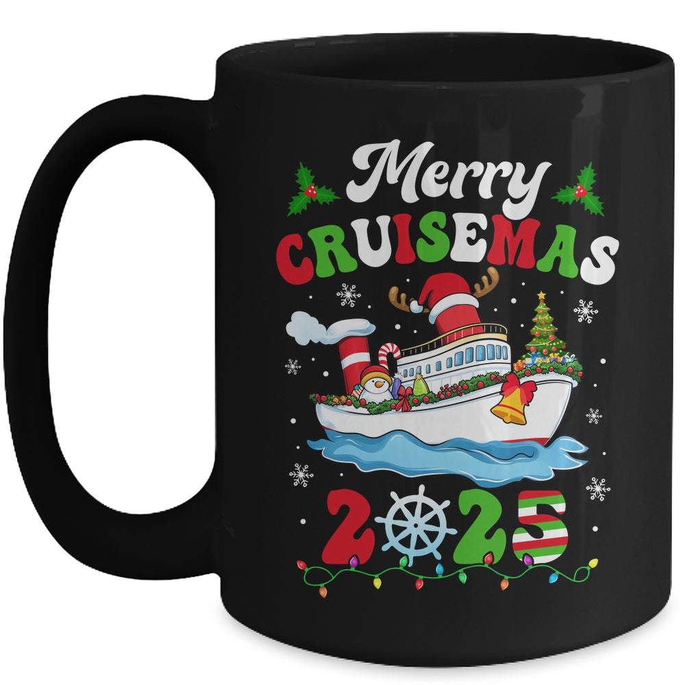 Merry Cruisemas 2025 Christmas Cruise Ship Santa Reindeer Mug | siriusteestore