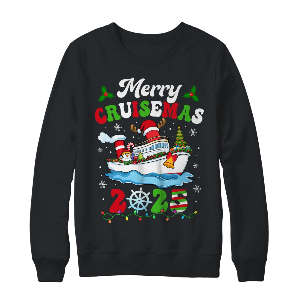 Merry Cruisemas 2025 Christmas Cruise Ship Santa Reindeer Shirt & Sweatshirt | siriusteestore