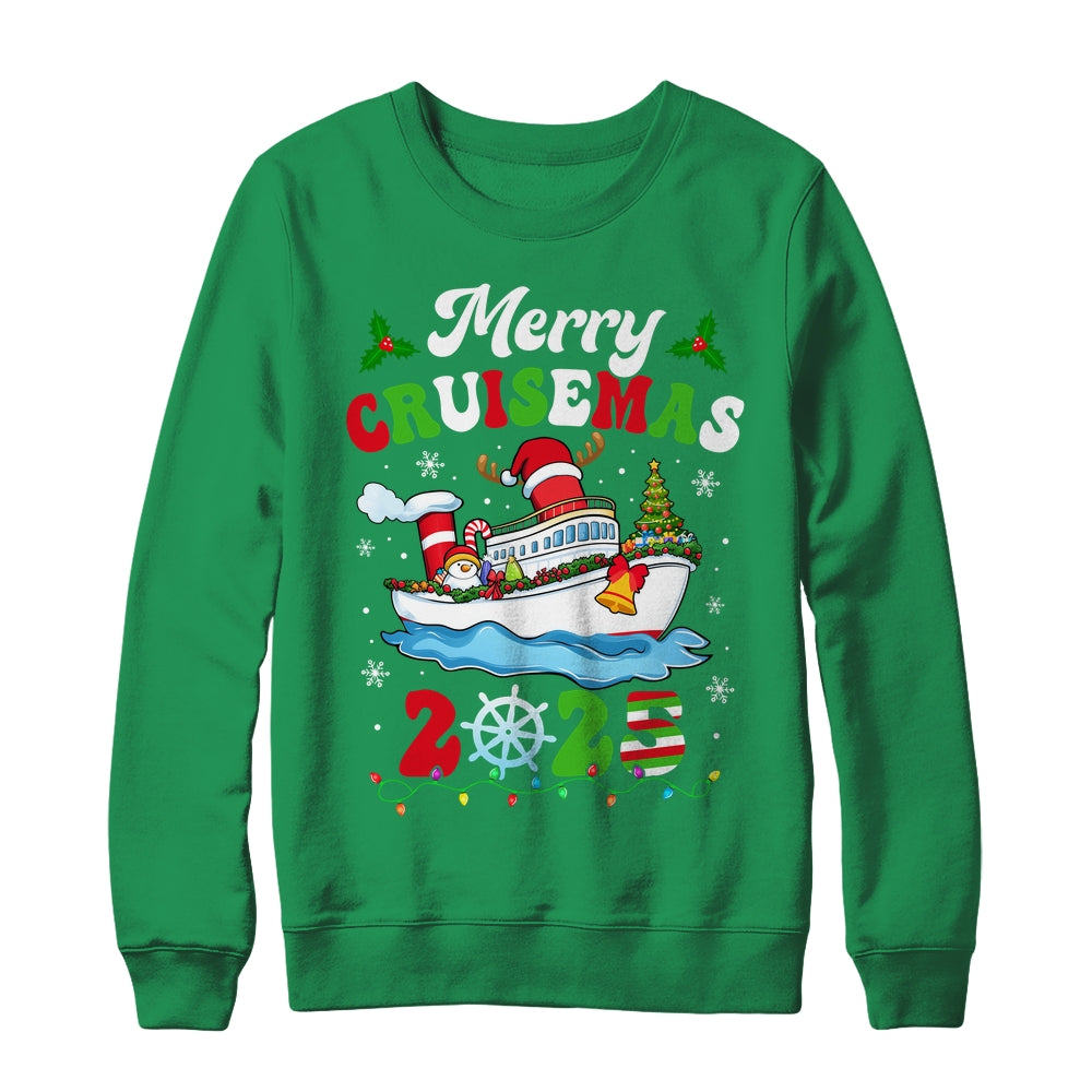 Merry Cruisemas 2025 Christmas Cruise Ship Santa Reindeer Shirt & Sweatshirt | siriusteestore
