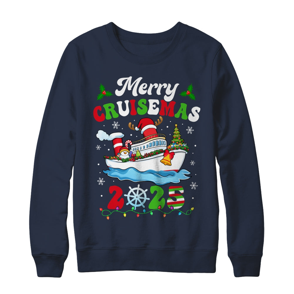 Merry Cruisemas 2025 Christmas Cruise Ship Santa Reindeer Shirt & Sweatshirt | siriusteestore