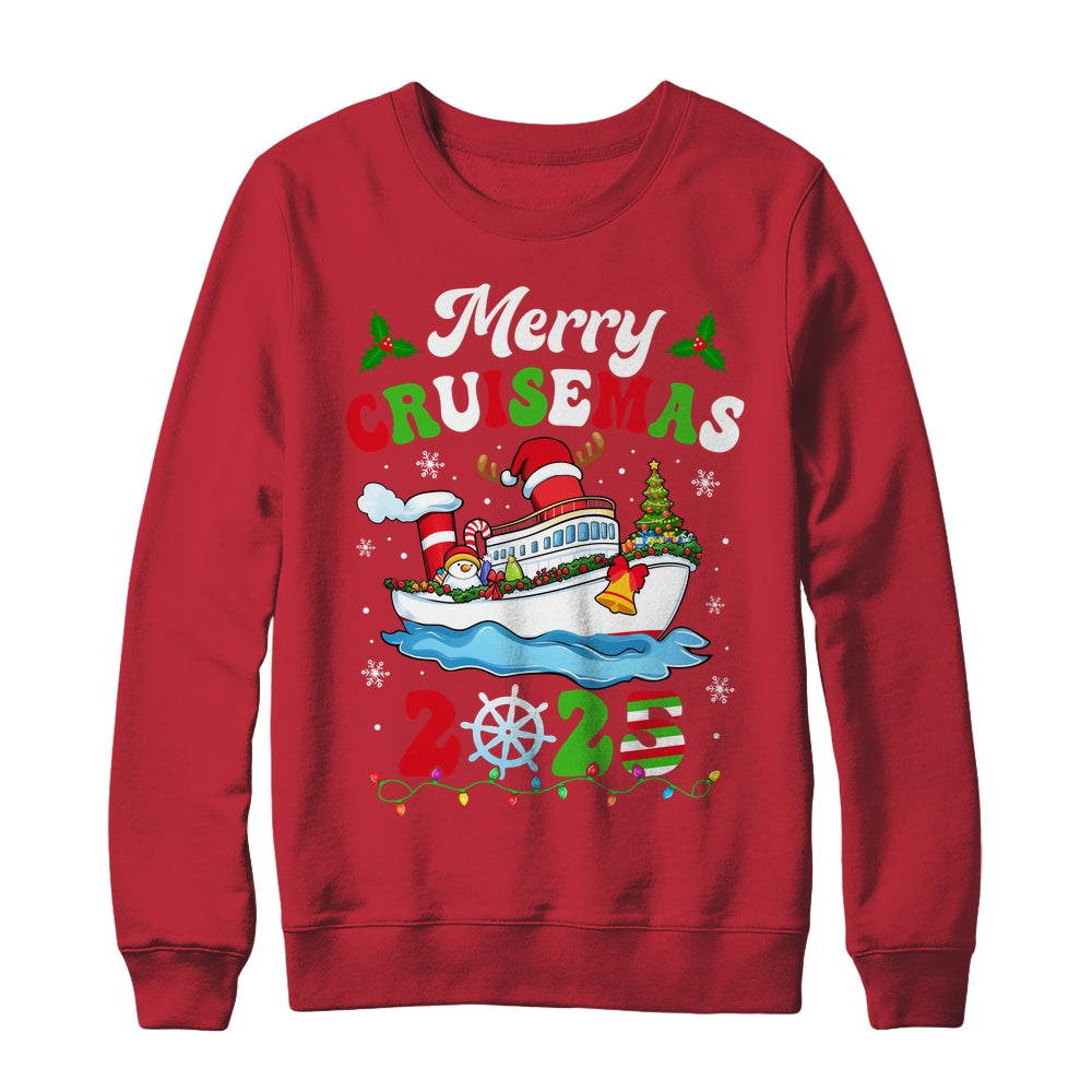 Merry Cruisemas 2025 Christmas Cruise Ship Santa Reindeer Shirt & Sweatshirt | siriusteestore