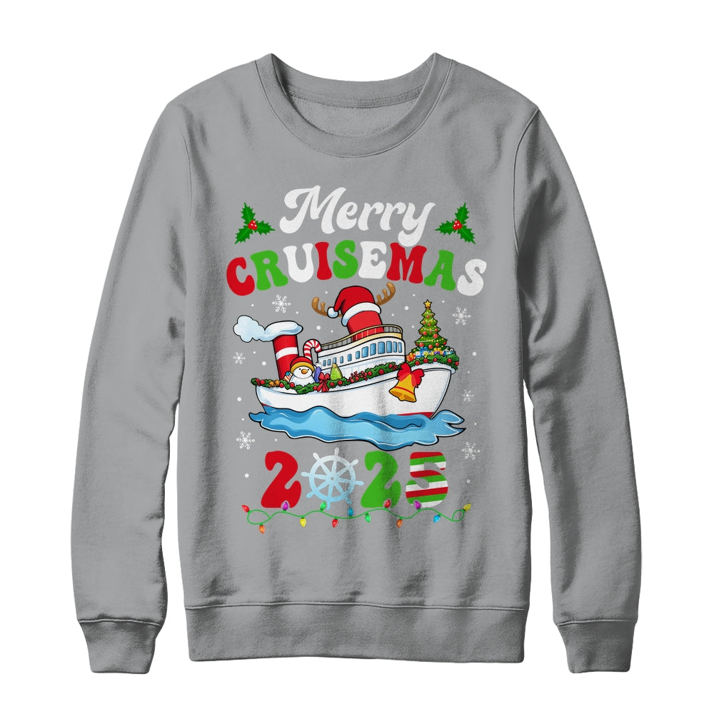 Merry Cruisemas 2025 Christmas Cruise Ship Santa Reindeer Shirt & Sweatshirt | siriusteestore