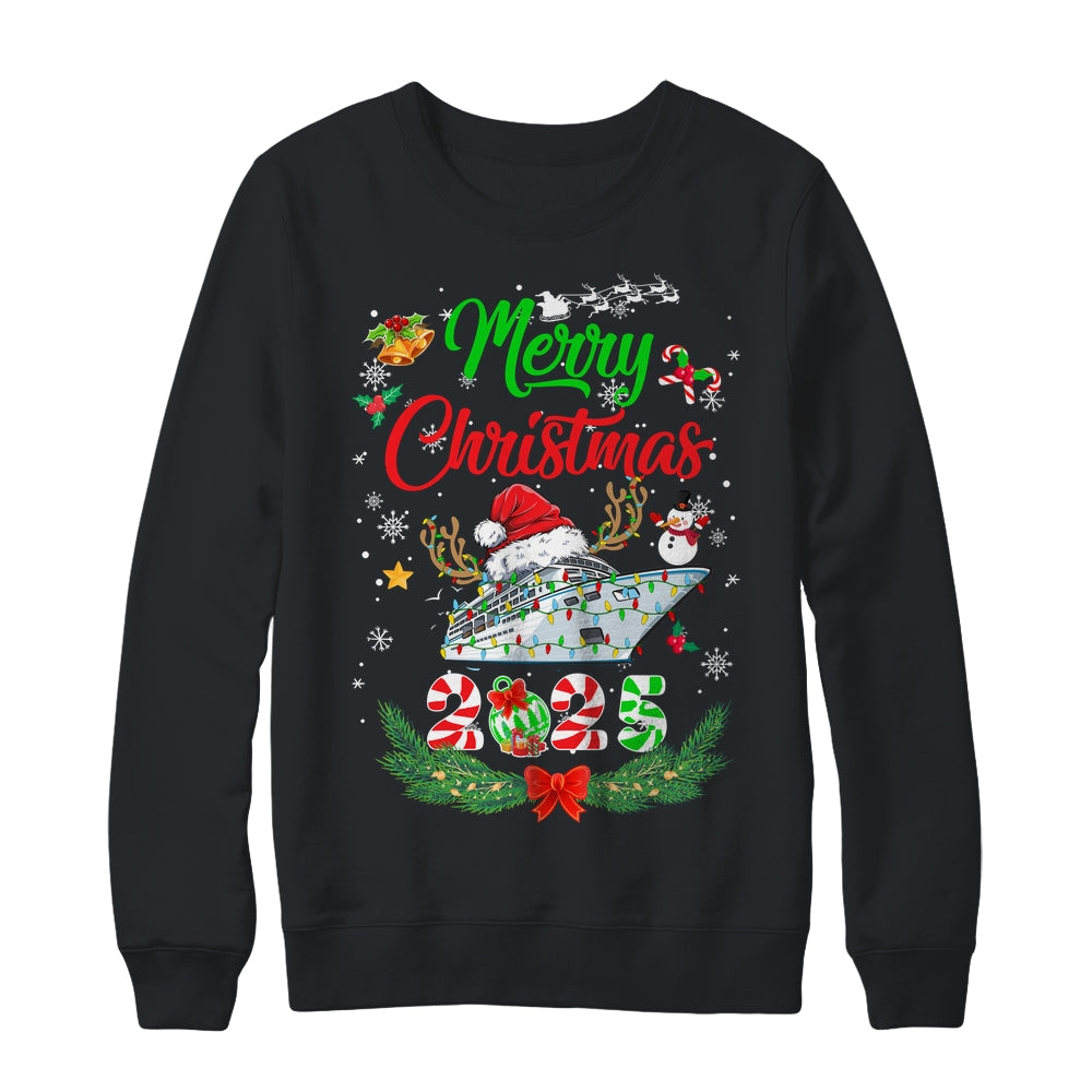 Merry Cruisemas 2025 Christmas Santa Reindeer Cruise Funny Shirt & Sweatshirt | siriusteestore
